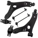 BOXI 4pcs Front Lower Control Arm And Ball Joints Sway Bar for Ford Focus 2004 2005 2006 2007 2008 2009 2010 (2004