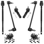 BOXI 8pcs Front Sway Bars Lower Ball Joints Inner Outer Tie Rod Ends for Cadillac DeVille 7