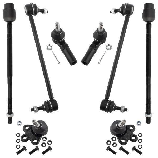 BOXI 8pcs Front Sway Bars Lower Ball Joints Inner Outer Tie Rod Ends for Cadillac DeVille 7