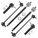 BOXI 6pcs Front Stabilizer Sway Bar Link Inner and Outer Tie Rod End Suspension Kit for Dodge Caliber 2007-2012 / for