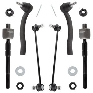 BOXI (Set of 6) Front Stabilizer Sway Bar End Links + Front Inner & Outer Tie Rod Ends Suspension Kit Fit for Acura MDX