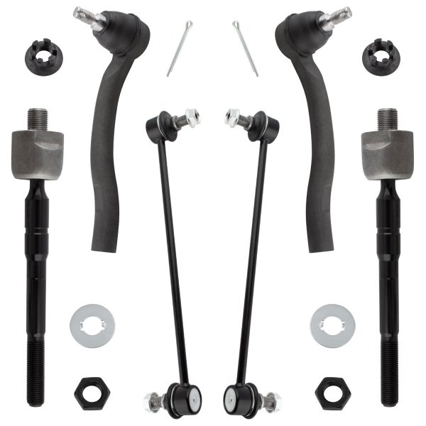 BXM600010003-6-1 BOXI (Set of 6) Front Stabilizer Sway Bar End Links + Front Inner & Outer Tie Rod Ends Suspension Kit Fit for Acura MDX