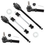 BOXI (Set of 6) Front Inner & Outer Tie Rod Ends + Sway Bar Links Kit Fit for Chevrolet GMC Silverado Sierra 1500 HD