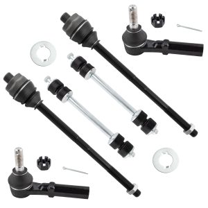 BOXI (Set of 6) Front Inner & Outer Tie Rod Ends + Sway Bar Links Kit Fit for Chevrolet GMC Silverado Sierra 1500 HD