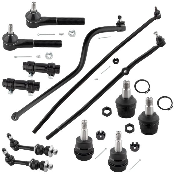 BXM600100003-13-1 BOXI (Set of 13) Front Inner Outer Tie Rod Ends Track Bar Sway Bar Link Upper Lower Ball Joints Fit for Dodge Ram 1500