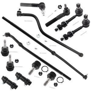 BOXI (Set of 13) 4WD Front Tie Rods + Adjustment Sleeves + Sway Bars + Ball Joints + Track Bar Fit for Dodge Ram 1500