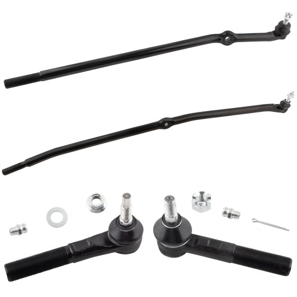 BOXI 4pcs Front Inner Outer Tie Rod Ends Kit Fit 8