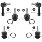 BOXI 6pcs Front Upper & Lower Ball Joints + Outer Tie Rods Fit for for Dodge Ram 1500 2006-2010 / for Ram 1500