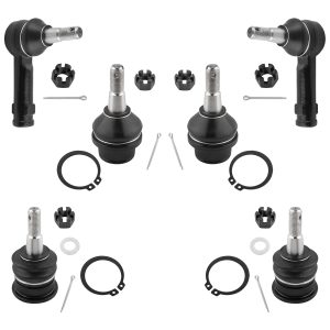 BOXI 6pcs Front Upper & Lower Ball Joints + Outer Tie Rods Fit for for Dodge Ram 1500 2006-2010 / for Ram 1500
