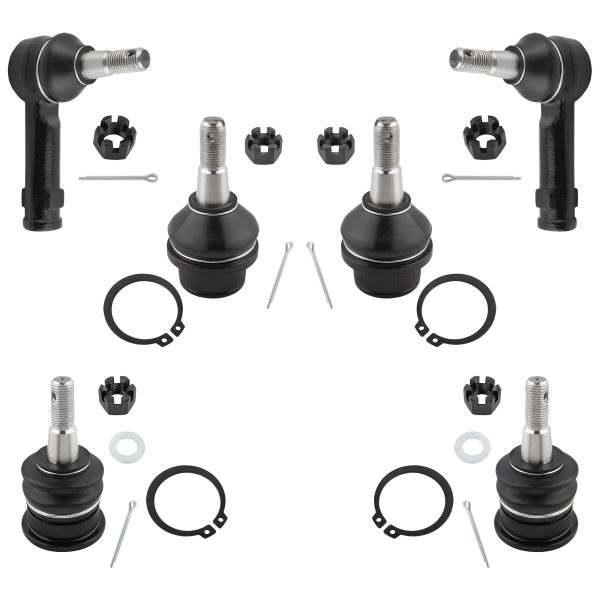 BXM600100096-6-1 BOXI 6pcs Front Upper & Lower Ball Joints + Outer Tie Rods Fit for for Dodge Ram 1500 2006-2010 / for Ram 1500