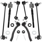 BOXI Front & Rear Sway Bar End Links + Front Inner & Outer Tie Rod Ends Fit 1