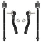 BOXI (Set of 4) Front Inner + Outer Tie Rod Ends fit for Ford Crown Victoria 2003-2011 / for Lincoln Town Car 2003-2011