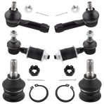 BOXI 6pcs Front Lower Ball Joints + Outer Tie Rods + Sway Bars Fit for Nissan Sentra 6
