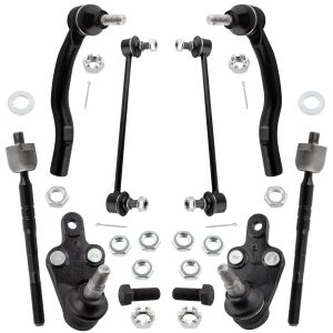 BOXI (Set of 8) Front Inner & Outer Tie Rod Ends + Sway Bar End Links + Lower Ball Joints Fit for Toyota Camry 2007