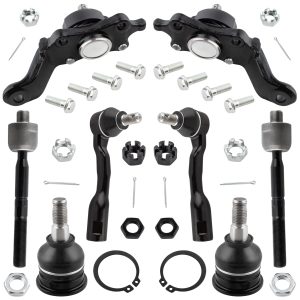 BOXI (Set of 8) Front Inner & Outer Tie Rod Ends + Upper & Lower Ball Joints Fit for Toyota Sequoia 2003 2004 2005 2006