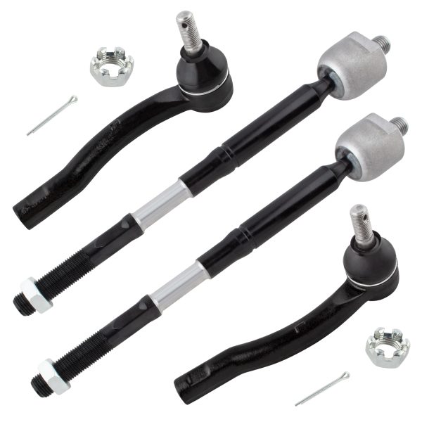 BOXI 4pcs Front Suspension Tie Rod End Link Kit Fit for Toyota Corolla 2003 2004 2005 2006 2007 2008 Sedan 4-Door 1.8L