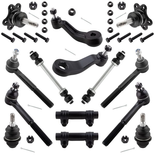 BOXI (Set of 14) Front Pitman Idler Arm Sway Bars Ball Joints Tie Rods Kit Fits for Chevrolet/GMC K1500 1995-1999 K2500