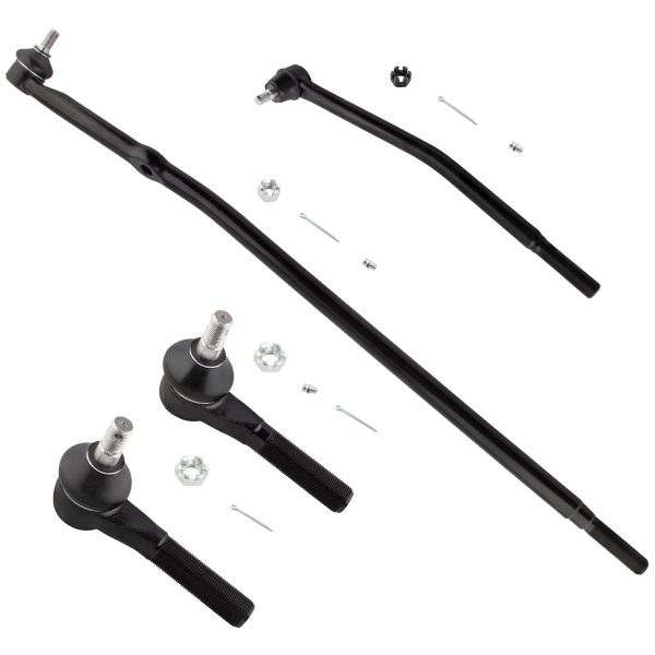 BOXI 4pc Front Center Links + Outer Tie Rods Fit for Ford E-150/E-150 Club Wagon 2003-2005 / for Ford E-150
