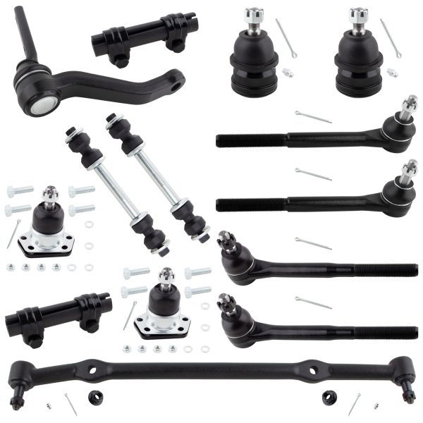BOXI 14pcs Front Ball Joints Tie Rods Sway Bars Idler Arm Kit Fits for Buick Regal for Chevrolet Monte Carlo for