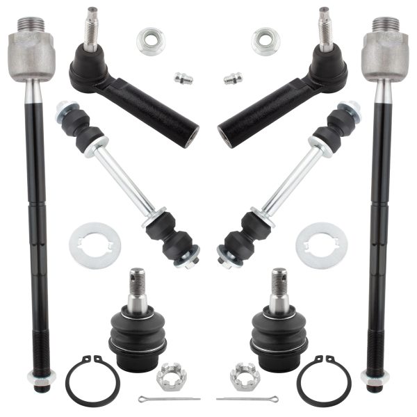 BXM600060024-8_1 BOXI 8pcs Front Lower Ball Joints Inner Outer Tie Rods Sway Bars Fits for Cadillac Escalade for Chevrolet Tahoe for GMC