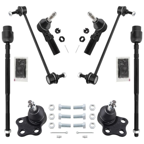 BXM600060026-8_1 BOXI (Set of 8) Front Inner & Outer Tie Rod End Lower Ball Joint Stabilizer Bar End Link Kit Fits for Cadillac DeVille