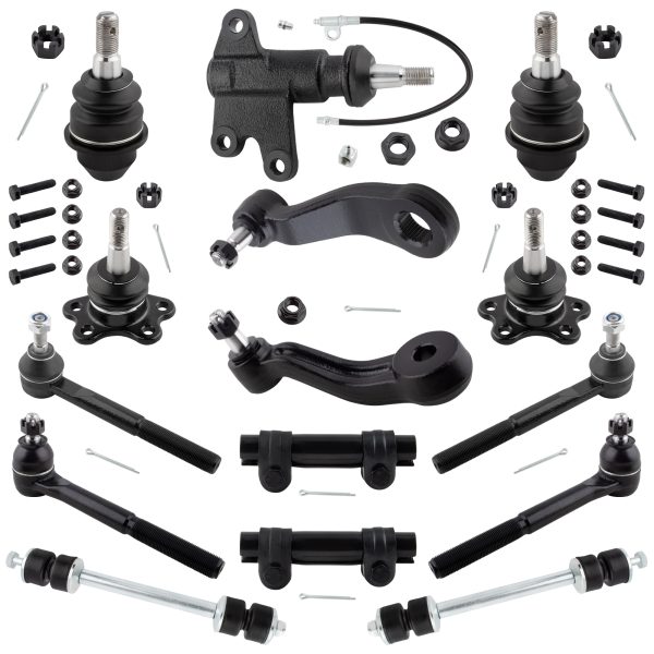 BOXI 15pcs Front Tie Rods Ball Joints Sway Bar Pitman Idler Arm Kit Fits for Chevrolet for GMC K1500 K2500 Tahoe Yukon