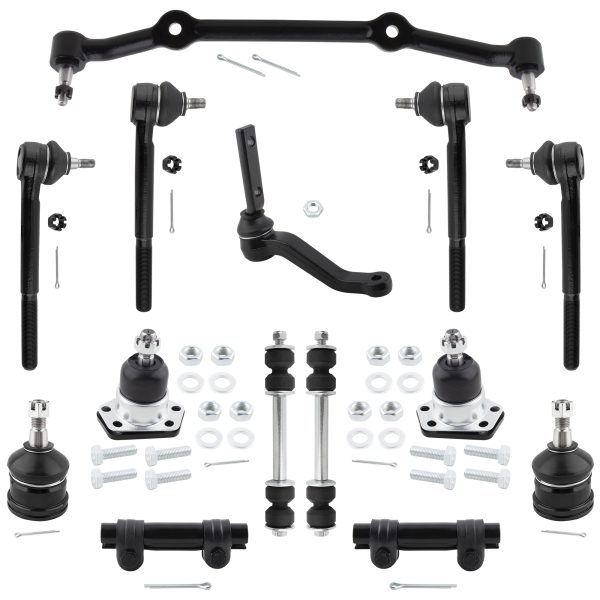 BOXI 14pcs Front Tie Rods Ball Joints Sway Bar Idler Arm Suspension Kit Fits for Chevrolet Blazer 1996-2005 S10 for GMC