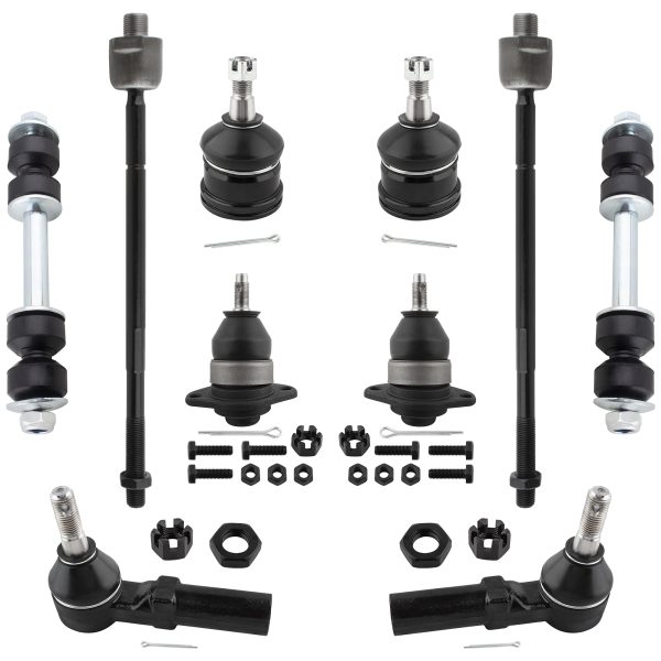 BXM600070170-10_1 BOXI 10pcs Front Suspension Kit Inner & Outer Tie Rod Ends Upper & Lower Ball Joint Sway Bar End Link Fits for
