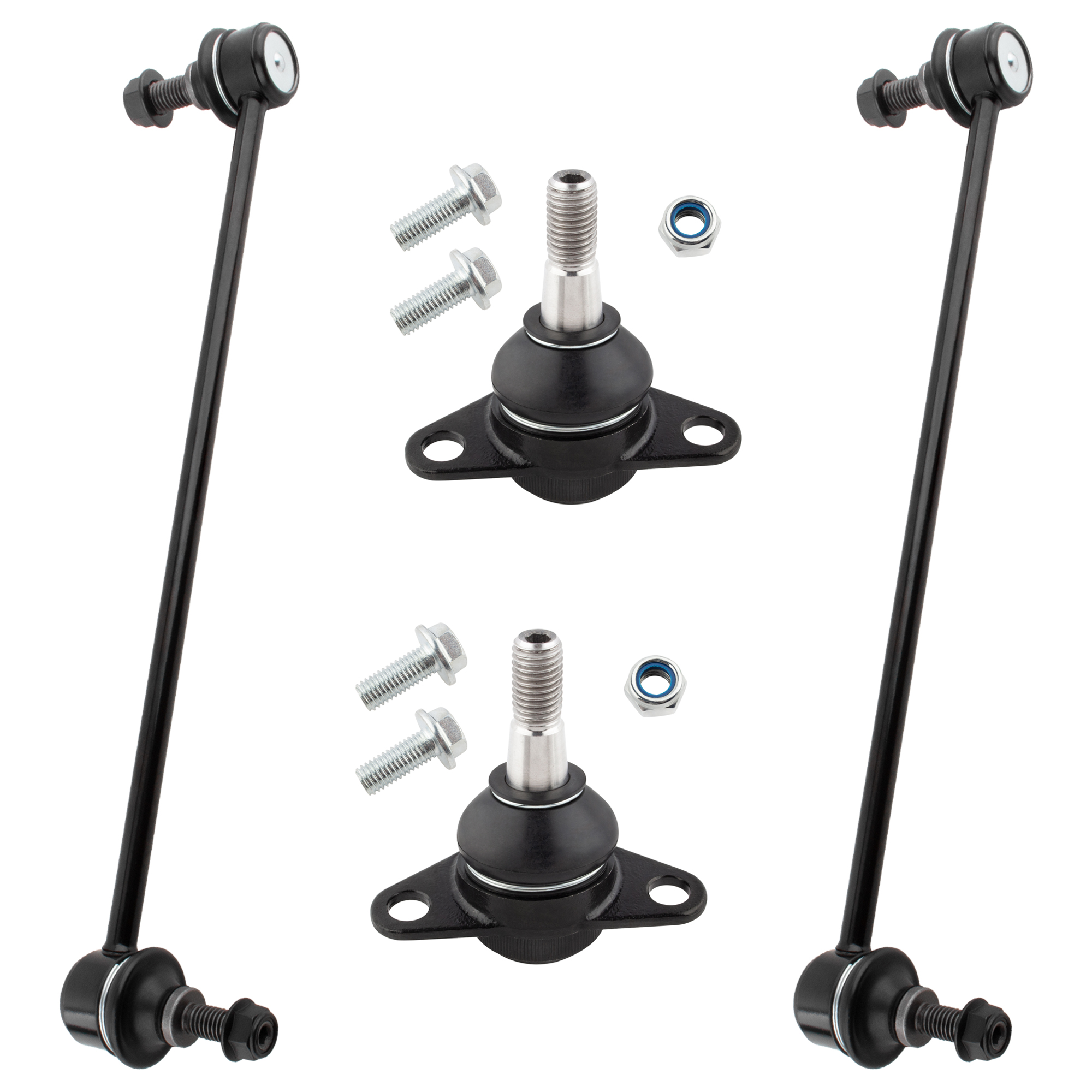 BOXI 4pc Front Lower Ball Joints + Sway Bar Links Kit Fits Front Driver and Passenger Sides for Volvo S60 2007-2009 / for Volvo XC90 2003-2014 / K500153 K80501