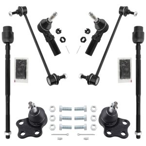 BOXI (Set of 8) Front Inner & Outer Tie Rod End Lower Ball Joint Stabilizer Bar End Link Kit Fits for Cadillac DeVille