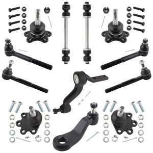 BOXI 12pcs Front Suspension Kit Tie Rod Ends Ball Joints Sway Bars Pitman Idler Arm Fits for Chevrolet for GMC K1500