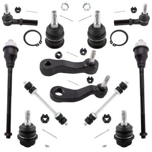 BOXI 12pcs Front Tie Rods Ball Joints Sway Bar Pitman Idler Arm Fits for Chevrolet Silverado Suburban 2500 for GMC