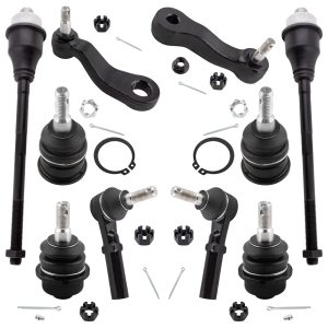 BOXI 10pcs Front Tie Rods Ball Joints Pitman Idler Arm Suspension Kit Fits for Chevrolet for GMC Silverado/Sierra 2500
