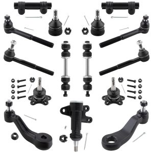 BOXI 15pcs Front Suspension Kit Ball Joints Tie Rods Sway Bars Pitman Idler Arm Fits for Chevrolet for GMC C1500 C2500