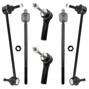 BOXI 6pc Front Tie Rods + Sway Bars Fit for Ford Five Hundred Freestyle 2005-2007/Taurus/Taurus X 2008-2009 / for Mercury Montego 2005-2007/Sable 2008-2009 / K750019 K750048 EV800221 ES800222